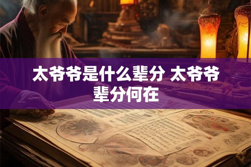 太爷爷是什么辈分 太爷爷辈分何在
