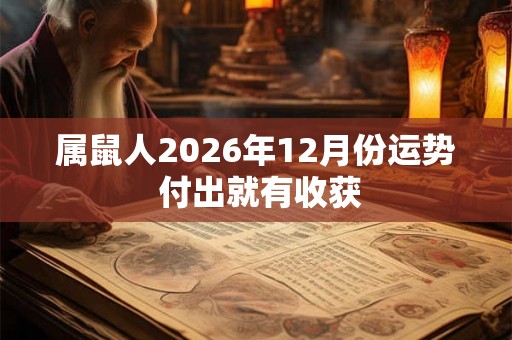 属鼠人2026年12月份运势 付出就有收获