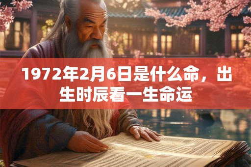 1972年2月6日是什么命，出生时辰看一生命运