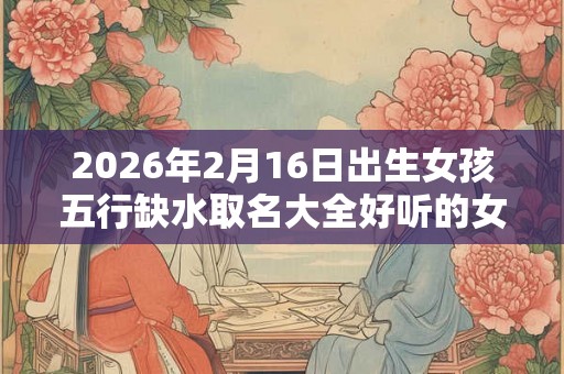 2026年2月16日出生女孩五行缺水取名大全好听的女孩名字