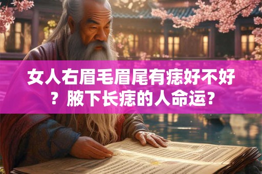 女人右眉毛眉尾有痣好不好？腋下长痣的人命运？
