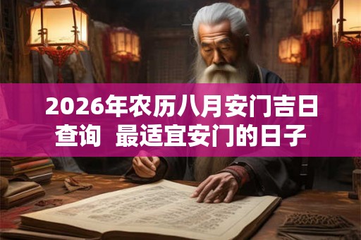 2026年农历八月安门吉日查询  最适宜安门的日子