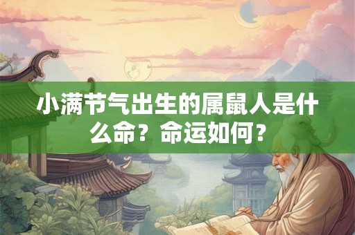 小满节气出生的属鼠人是什么命？命运如何？