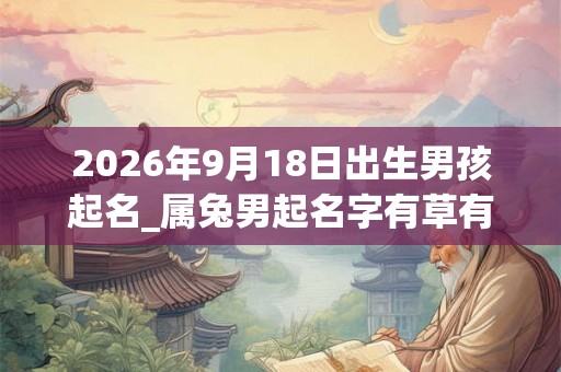 2026年9月18日出生男孩起名_属兔男起名字有草有水