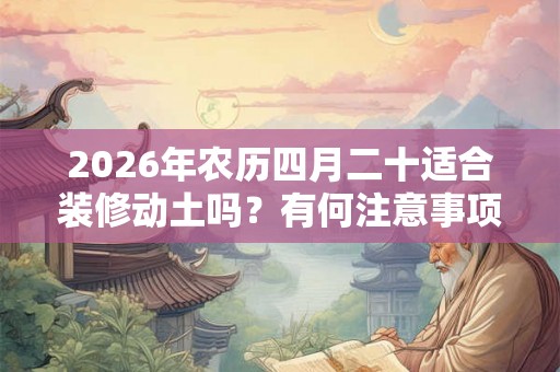 2026年农历四月二十适合装修动土吗？有何注意事项吗？