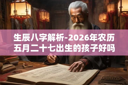 生辰八字解析-2026年农历五月二十七出生的孩子好吗