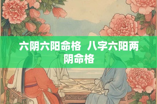 六阴六阳命格  八字六阳两阴命格