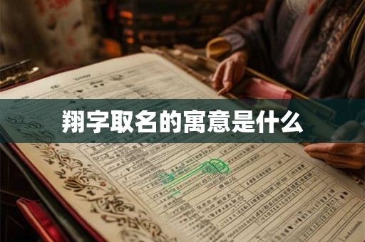翔字取名的寓意是什么