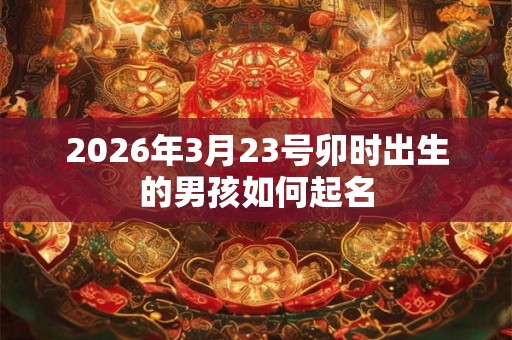 2026年3月23号卯时出生的男孩如何起名