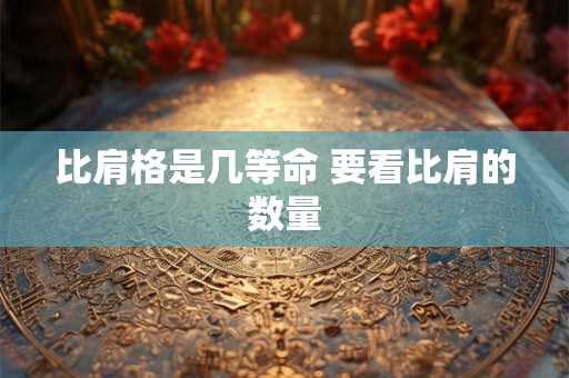比肩格是几等命 要看比肩的数量