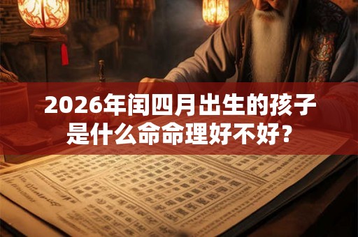 2026年闰四月出生的孩子是什么命命理好不好? 2026年闰四月出生的孩子是什么命命理好不好?