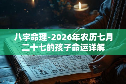 八字命理-2026年农历七月二十七的孩子命运详解