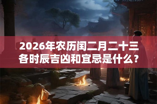 2026年农历闰二月二十三各时辰吉凶和宜忌是什么？