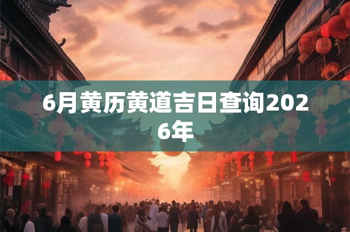 6月黄历黄道吉日查询2026年 6月黄历黄道吉日查询2026年