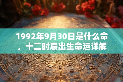 1992年9月30日是什么命，十二时辰出生命运详解