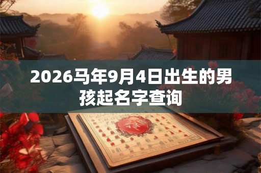 2026马年9月4日出生的男孩起名字查询