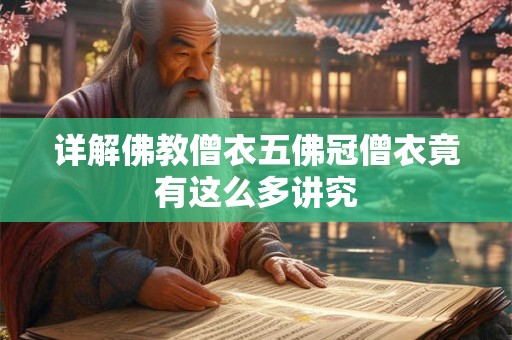 详解佛教僧衣五佛冠僧衣竟有这么多讲究
