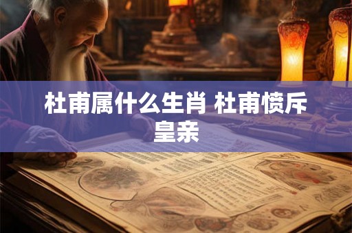 杜甫属什么生肖 杜甫愤斥皇亲