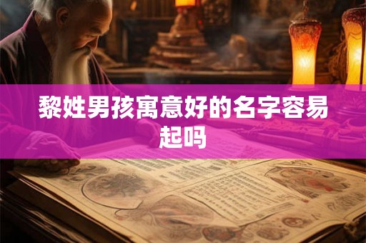 黎姓男孩寓意好的名字容易起吗 黎姓男孩寓意好的名字容易起吗