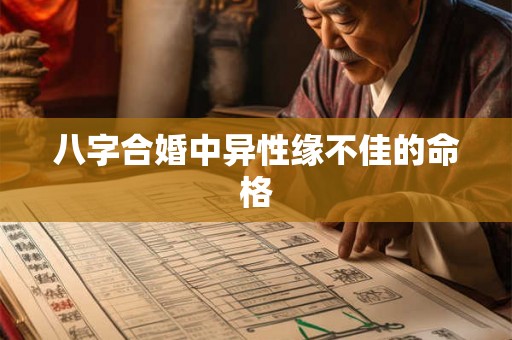 八字合婚中异性缘不佳的命格