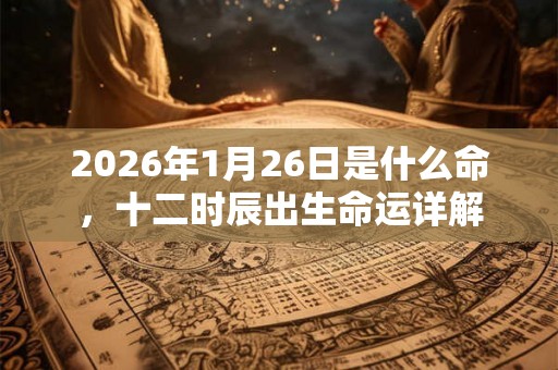 2026年1月26日是什么命，十二时辰出生命运详解