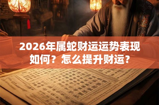 2026年属蛇财运运势表现如何？怎么提升财运？