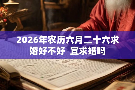 2026年农历六月二十六求婚好不好  宜求婚吗