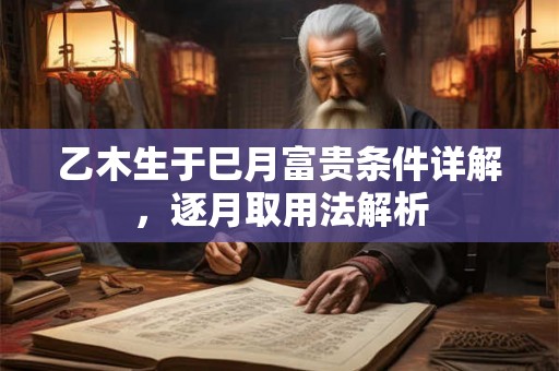 乙木生于巳月富贵条件详解，逐月取用法解析