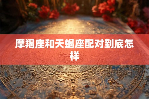 摩羯座和天蝎座配对到底怎样