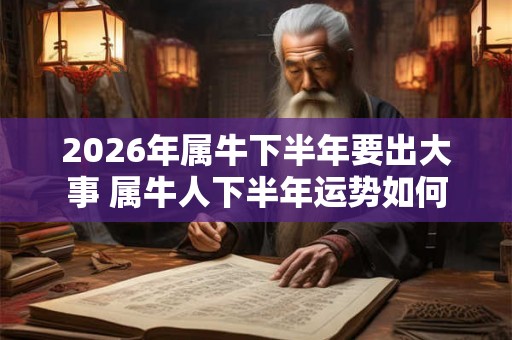 2026年属牛下半年要出大事 属牛人下半年运势如何