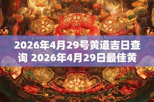 2026年4月29号黄道吉日查询 2026年4月29日最佳黄道吉日是哪天 2026年4月29号黄道吉日查询 2026年4月29日最佳黄道吉日是哪天