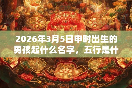 2026年3月5日申时出生的男孩起什么名字,五行是什么? 2026年3月5日申时出生的男孩起什么名字,五行是什么?
