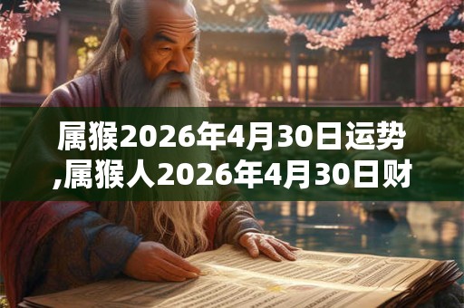 属猴2026年4月30日运势,属猴人2026年4月30日财运,生肖猴2026年4月30日运势