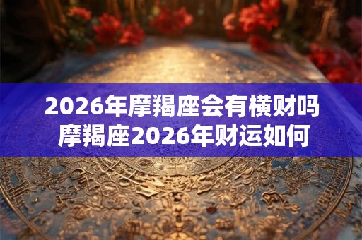 2026年摩羯座会有横财吗 摩羯座2026年财运如何