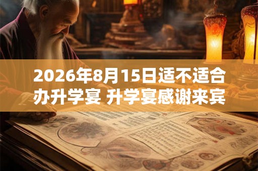 2026年8月15日适不适合办升学宴 升学宴感谢来宾的话