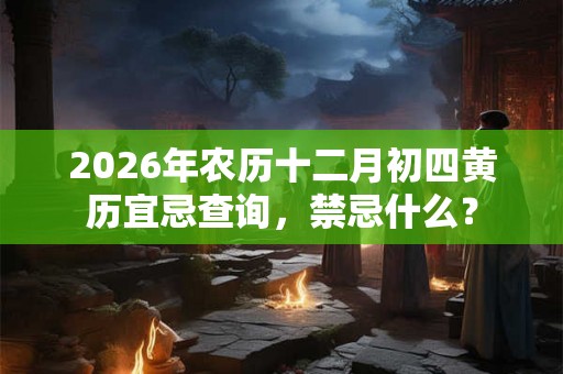 2026年农历十二月初四黄历宜忌查询，禁忌什么？