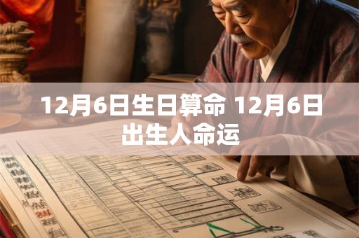 12月6日生日算命 12月6日出生人命运
