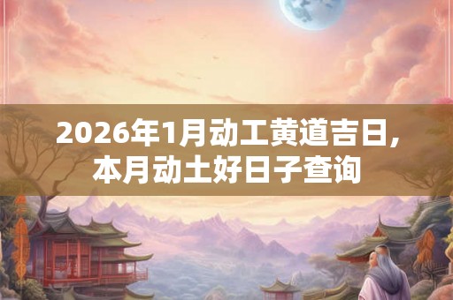 2026年1月动工黄道吉日,本月动土好日子查询