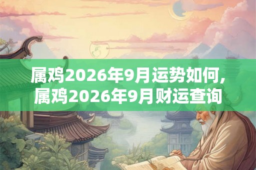 属鸡2026年9月运势如何,属鸡2026年9月财运查询