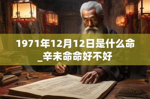 1971年12月12日是什么命_辛未命命好不好