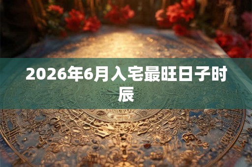 2026年6月入宅最旺日子时辰