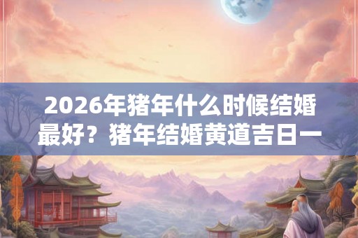 2026年猪年什么时候结婚最好?猪年结婚黄道吉日一览! 2026年猪年什么时候结婚最好?猪年结婚黄道吉日一览!