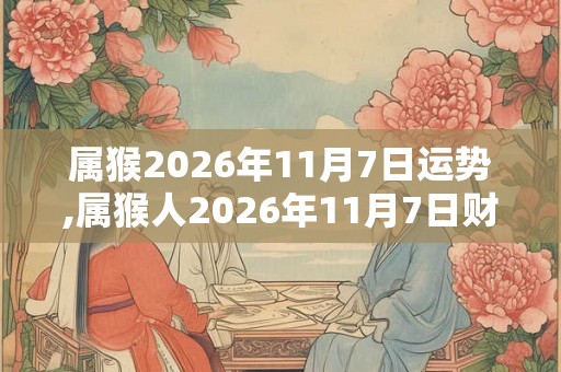 属猴2026年11月7日运势,属猴人2026年11月7日财运,生肖猴2026年11月7日运势