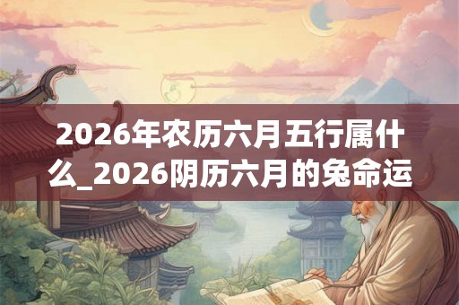 2026年农历六月五行属什么_2026阴历六月的兔命运 2026年农历六月五行属什么_2026阴历六月的兔命运