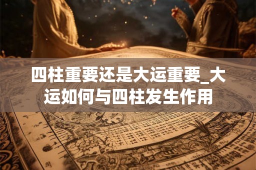 四柱重要还是大运重要_大运如何与四柱发生作用