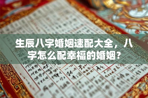 生辰八字婚姻速配大全，八字怎么配幸福的婚姻？