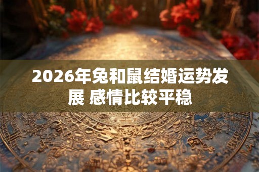 2026年兔和鼠结婚运势发展 感情比较平稳