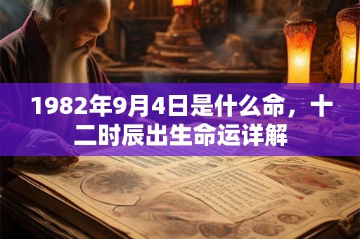 1982年9月4日是什么命，十二时辰出生命运详解