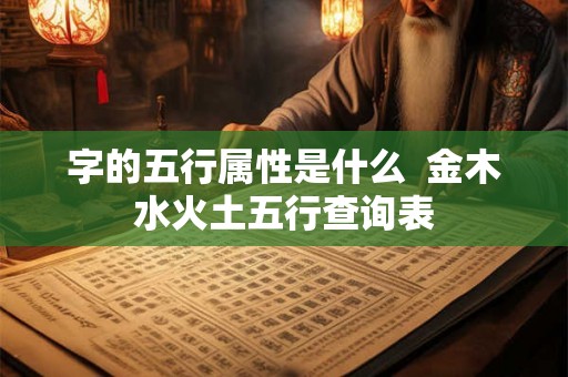字的五行属性是什么  金木水火土五行查询表
