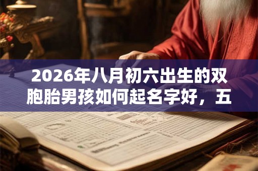 2026年八月初六出生的双胞胎男孩如何起名字好，五行属什么？